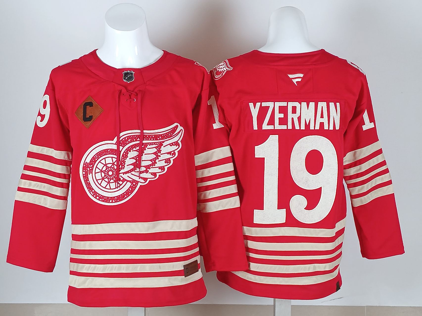 Men Detroit Red Wings #19 Yzerman Red 2025 NHL Jersey style 001